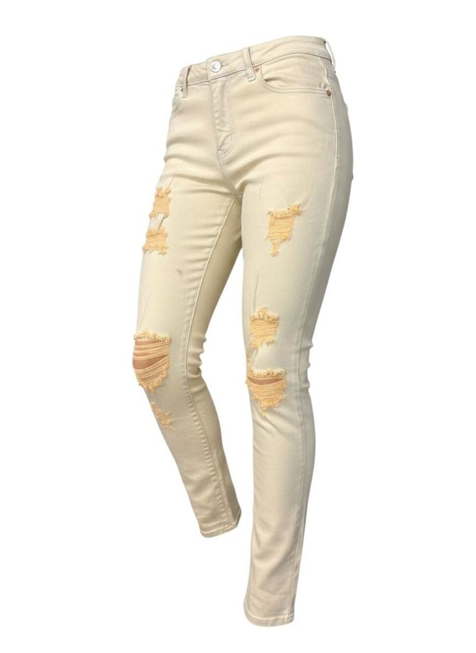 Pheelings Distressed Ripped Skinny Jeans in Alabaster Cream